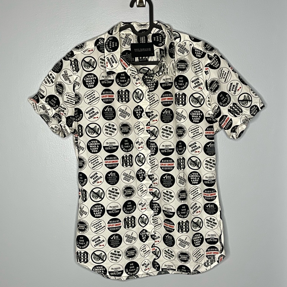 Wildfang Black and White Button Down Shirt